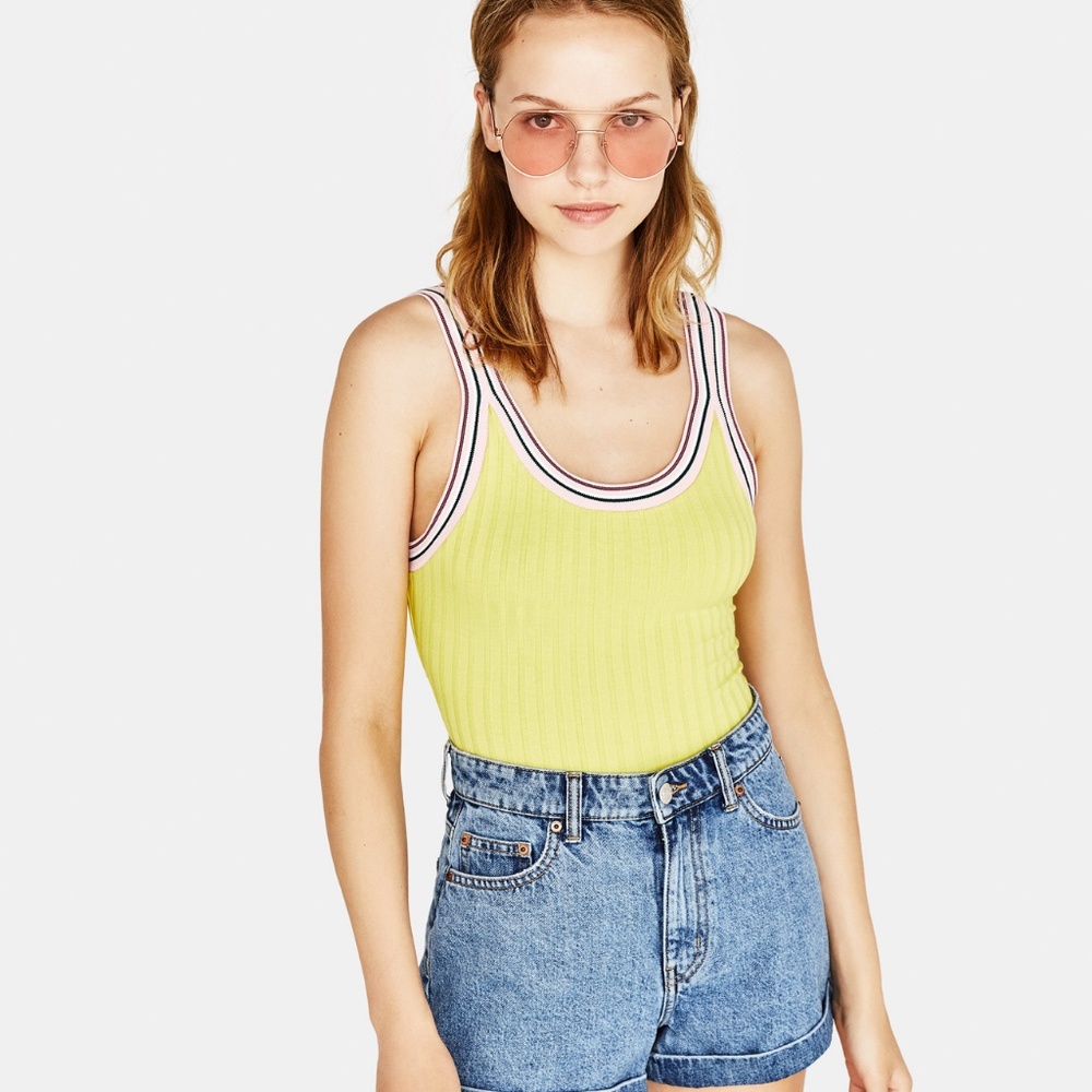 Bershka bodysuit with contrasting trim
